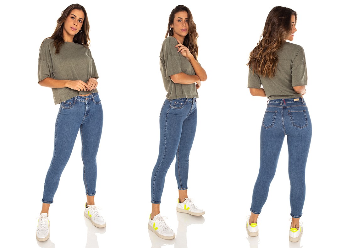 dz3536 calca jeans feminina skinny media cropped denim zero tripla