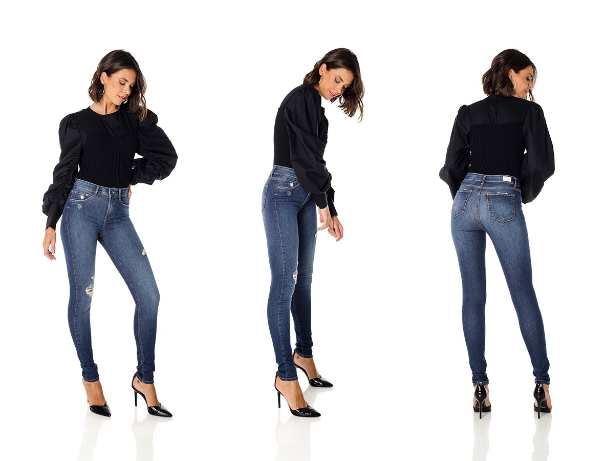 dz3663 re calca jeans feminina skinny media com puidos denim zero trio