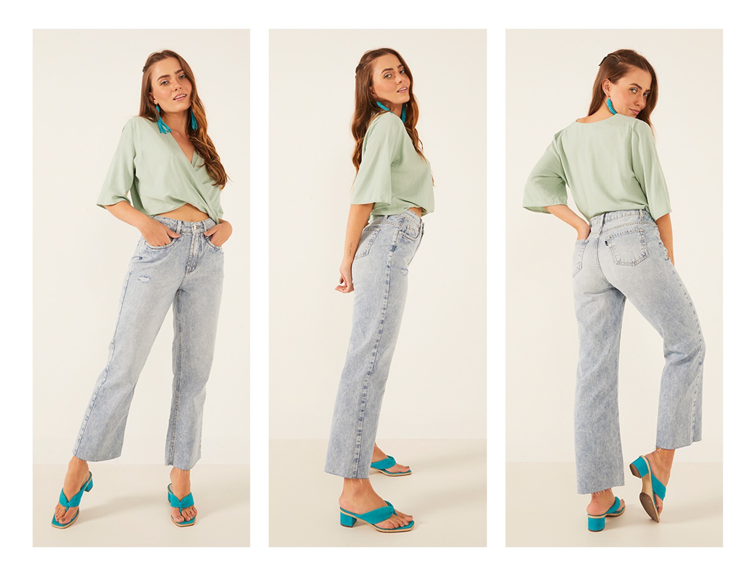 dz3900 alg calca jeans feminina wide leg max com barra corte a fio denim zero trio crop