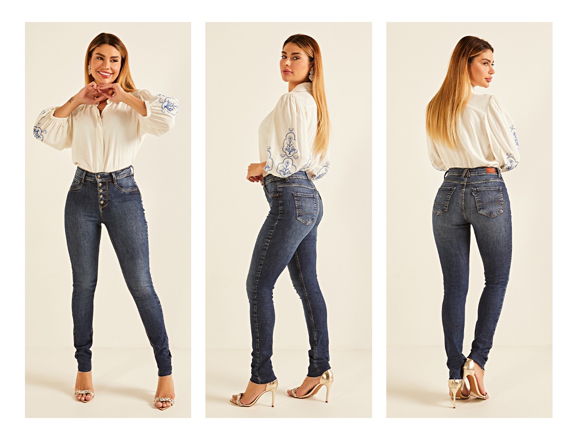 dz20190 re calca jeans feminina skinny media fechamento com botoes denim zero trio