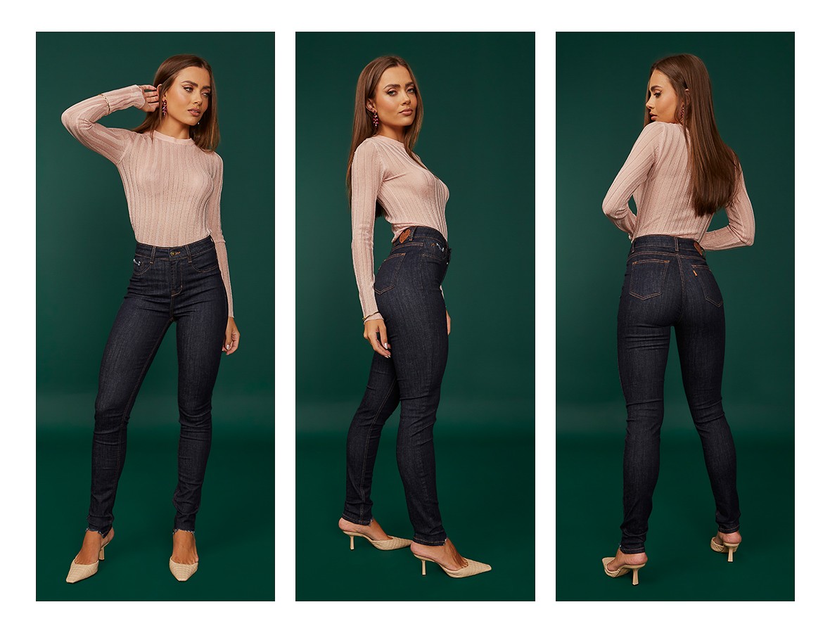 dz20332 com calca jeans feminina skinny media tradicional denim zero trio