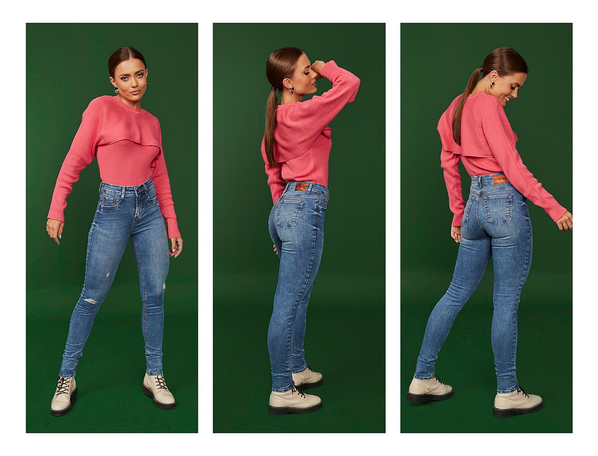 dz20337 re calca jeans feminina skinny media com puidos denim zero trio