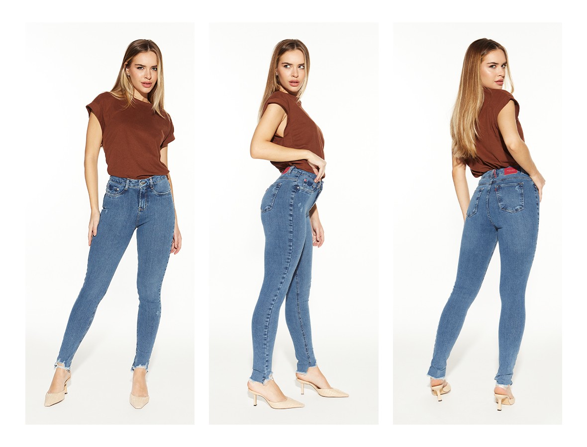 dz20449 ts calca jeans feminina skinny media com rasgos na barra trio