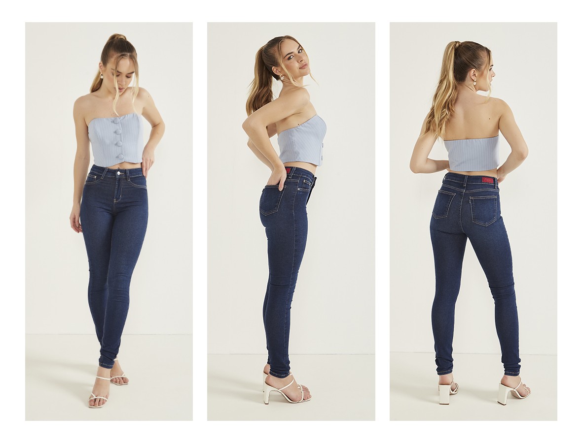 dz20367 re calca jeans feminina skinny media tradicional denim zero trio
