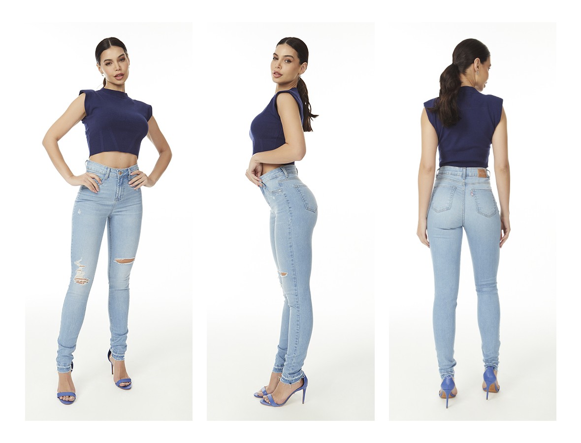 dz20548 com calca jeans feminina skinny tradicional com barra diferenciada denim zero trio