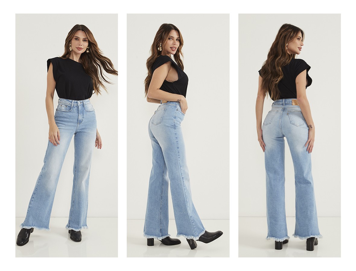 dz20650 com calca jeans feminina wide leg fit com barra desfiada trio